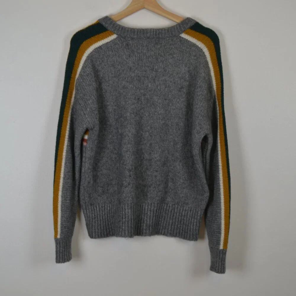 Madewell Wool Alpaca Blend Crewneck Pullover Sweater Womens M Long Sleeve Gray - Picture 4 of 9